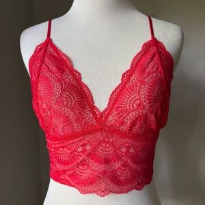 Understatement Lace Bralette Top (Red)